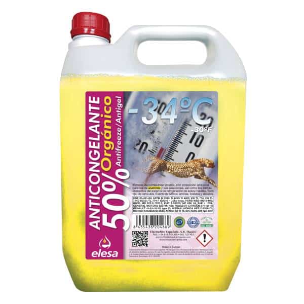 Anticongelante orgánico amarillo 50% 5L Elesa